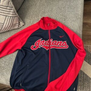 Nike Red and Blue Cleveland Indians Jacket